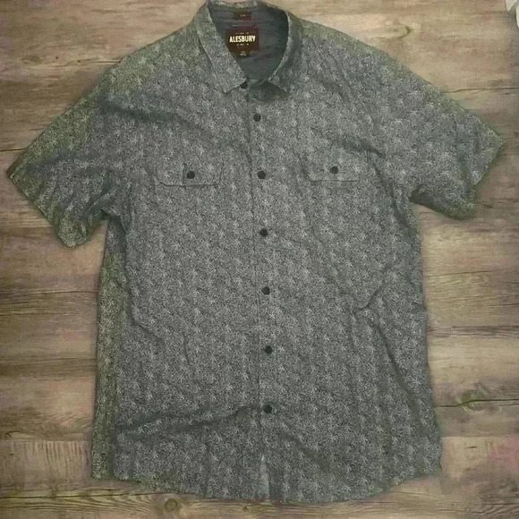 ALESBURY Mens short Sleeve Dress Shirt Size XL tall slim - Picture 1 of 4